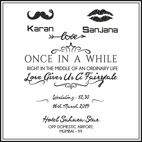 Wedding invitation card Crossfit - Parekh Cards